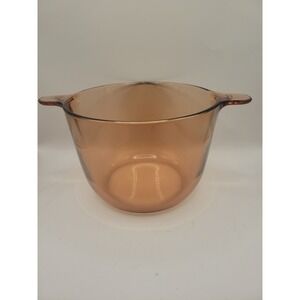Vintage Corning Visions Amber Glass 3.5L Dutch Oven Casserole Pot Made In France
